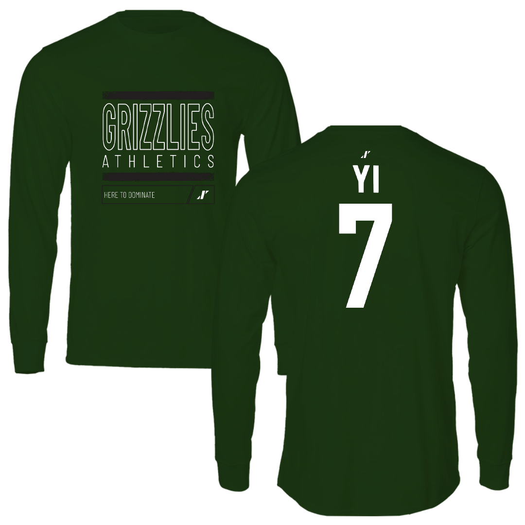 Adams State University Baseball Forest Green Dominate Performance Long Sleeve - #7 Austin Yi