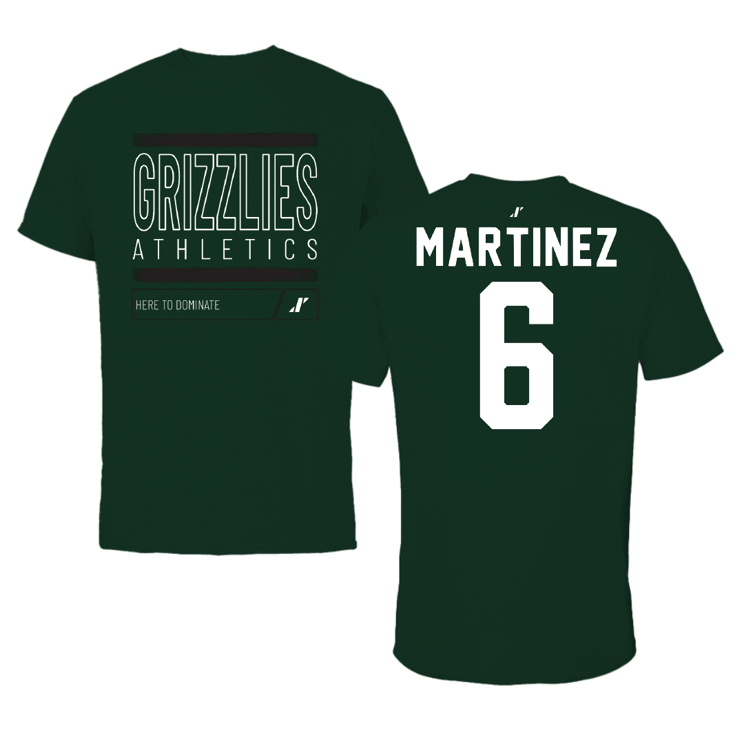 Adams State University Baseball Forest Green Dominate Tee - #6 Gunner Martinez