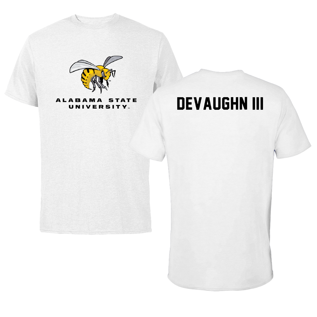 Alabama State University TF and XC White Tee - Vaughn DeVaughn III