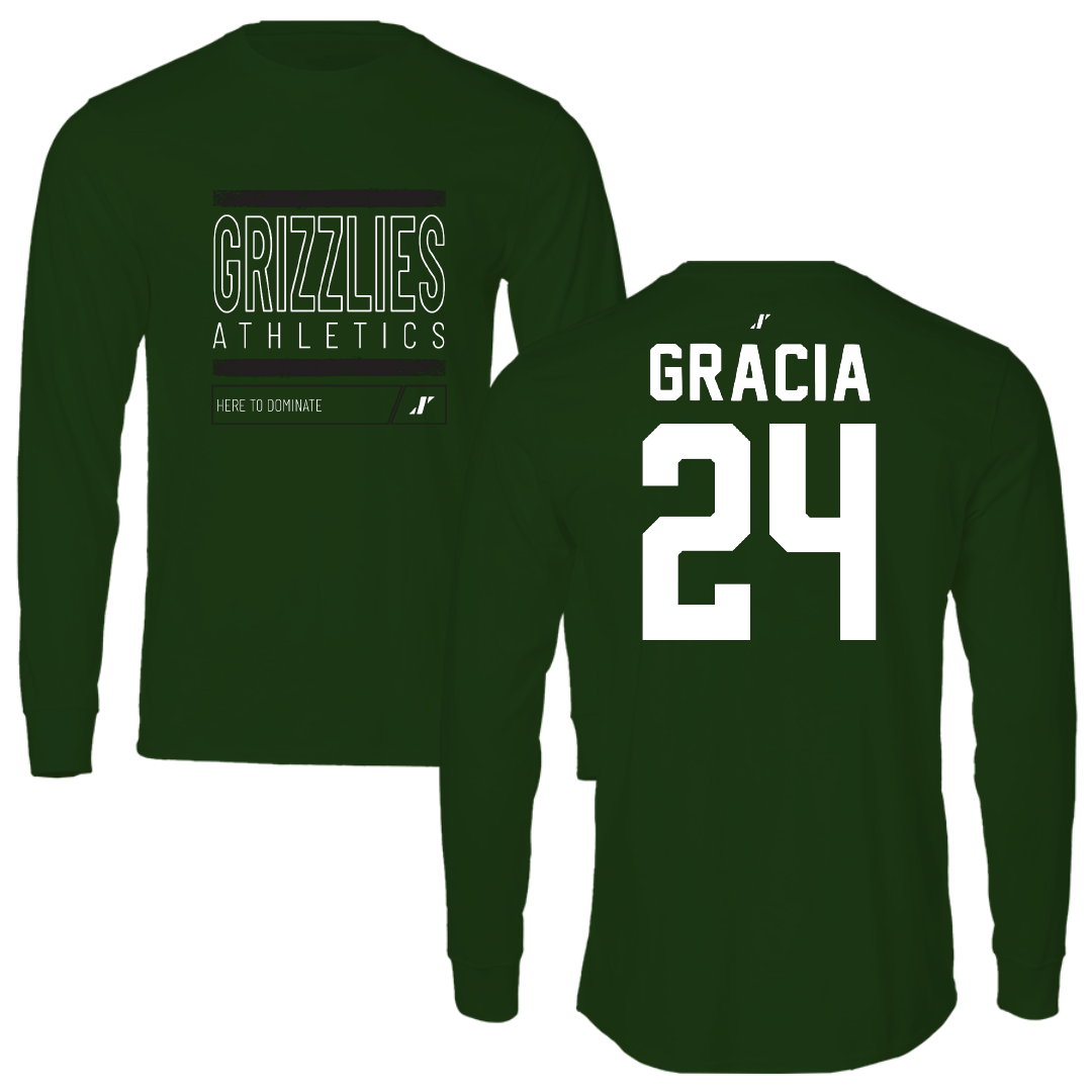Adams State University Baseball Forest Green Dominate Long Sleeve - #24 Chris Gracia