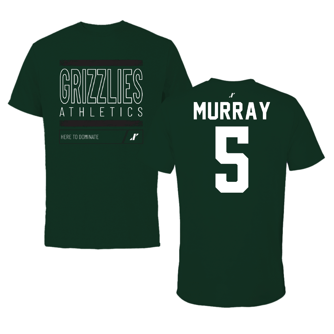 Adams State University Baseball Forest Green Dominate Performance Tee - #5 Connor Murray