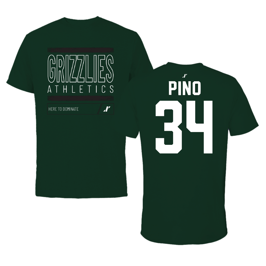 Adams State University Baseball Forest Green Dominate Performance Tee - #34 CJ Pino