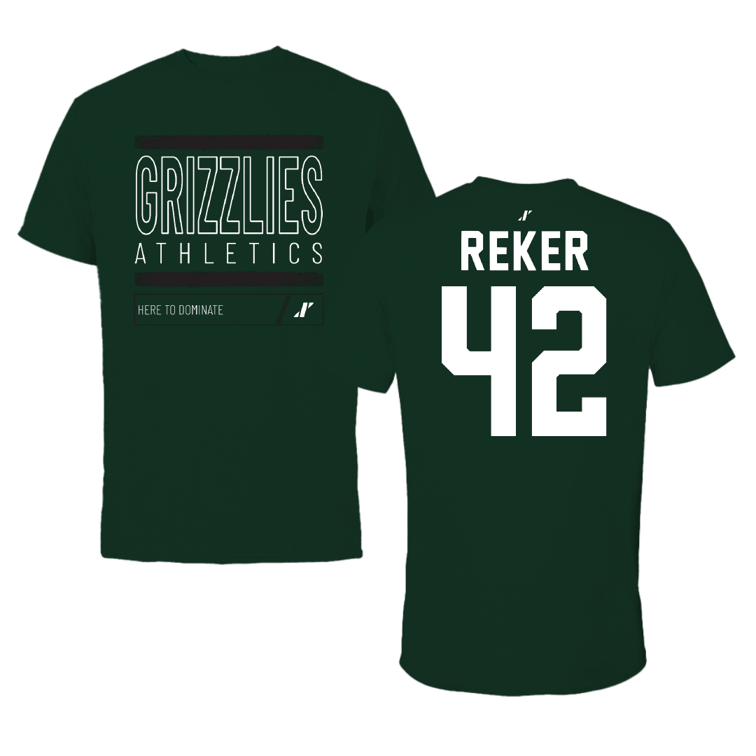 Adams State University Baseball Forest Green Dominate Tee - #42 Seth Reker