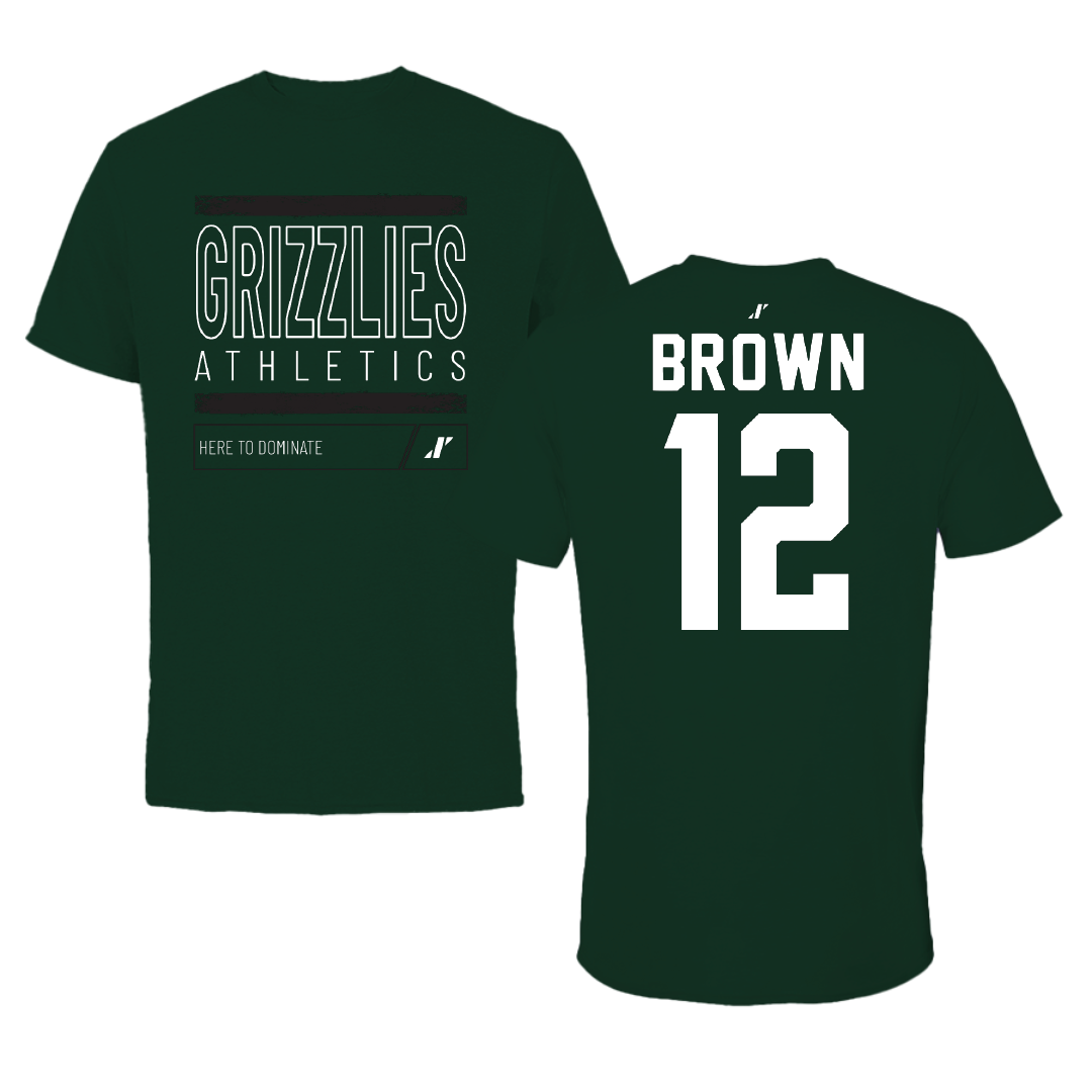 Adams State University Baseball Forest Green Dominate Tee - #12 Payton Brown