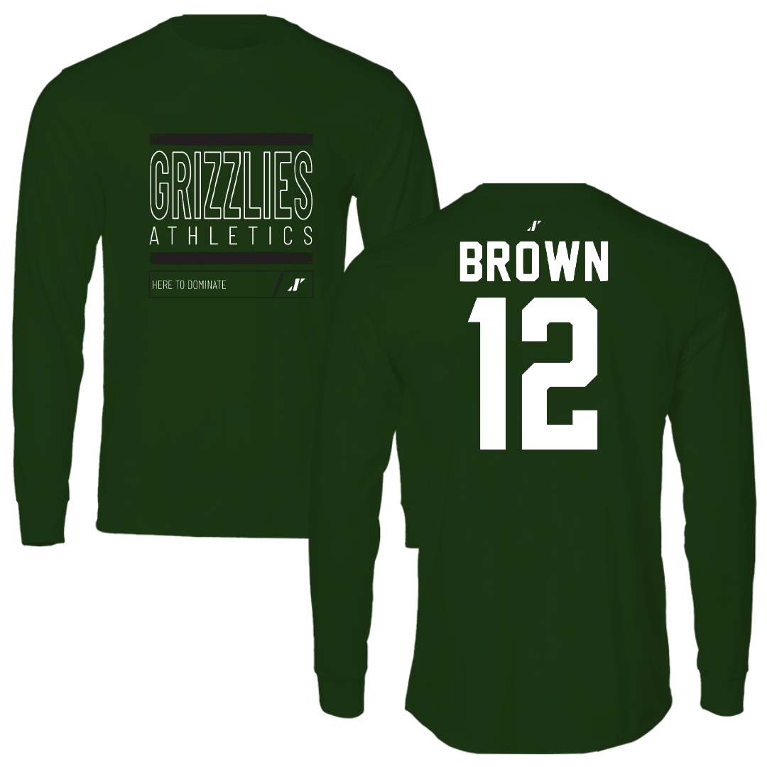 Adams State University Baseball Forest Green Dominate Performance Long Sleeve - #12 Payton Brown