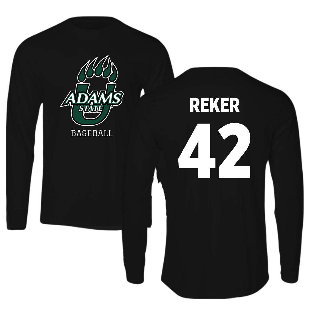 Adams State University Baseball Black State Long Sleeve - #42 Seth Reker