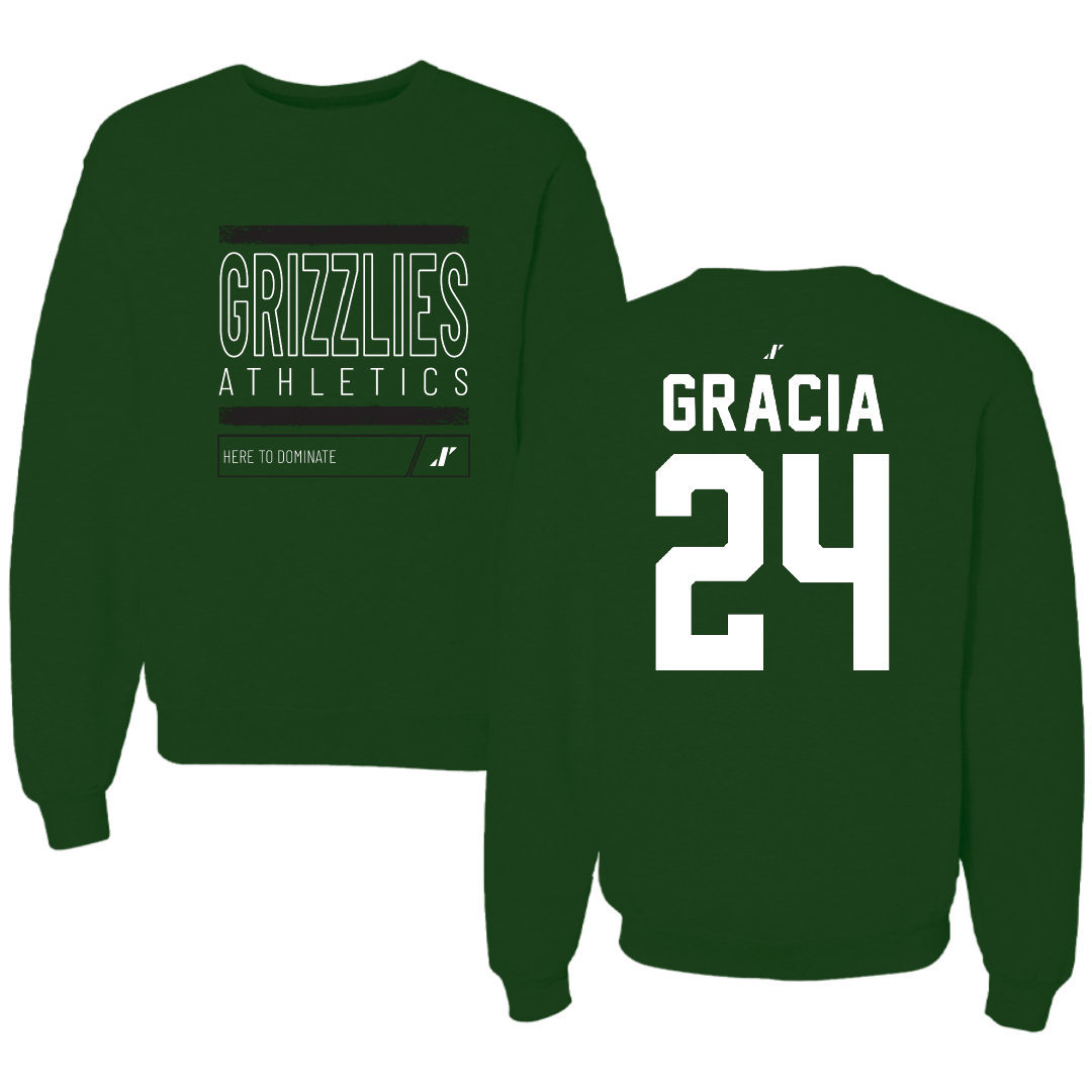 Adams State University Baseball Forest Green Dominate Crewneck - #24 Chris Gracia