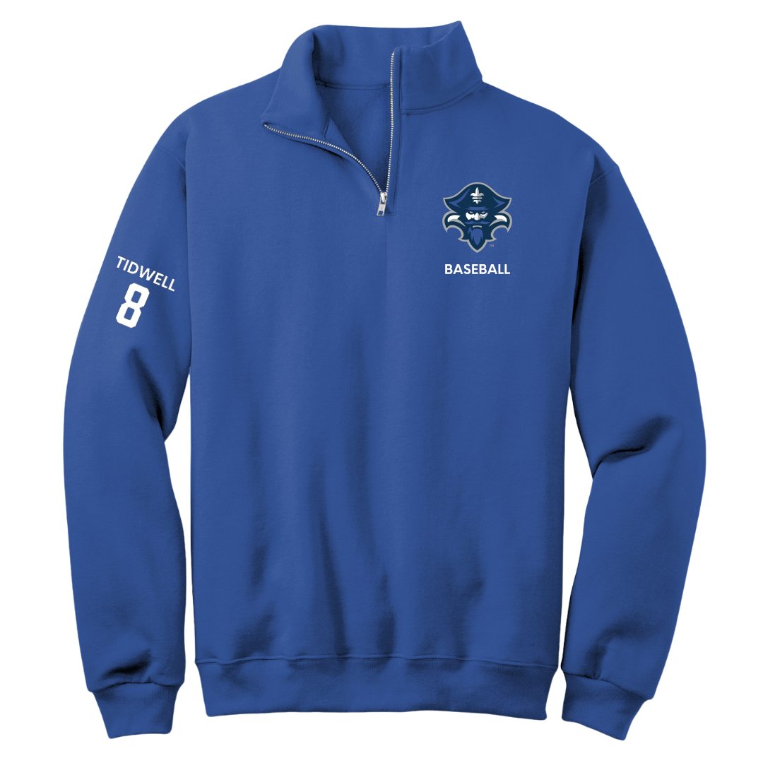University of New Orleans Baseball Blue Quarter-Zip - #8 Eli Tidwell