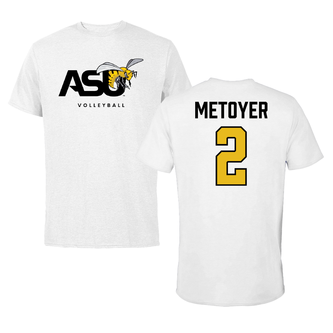 Alabama State University Volleyball (W) White ASU Tee - #2 Brynn Metoyer