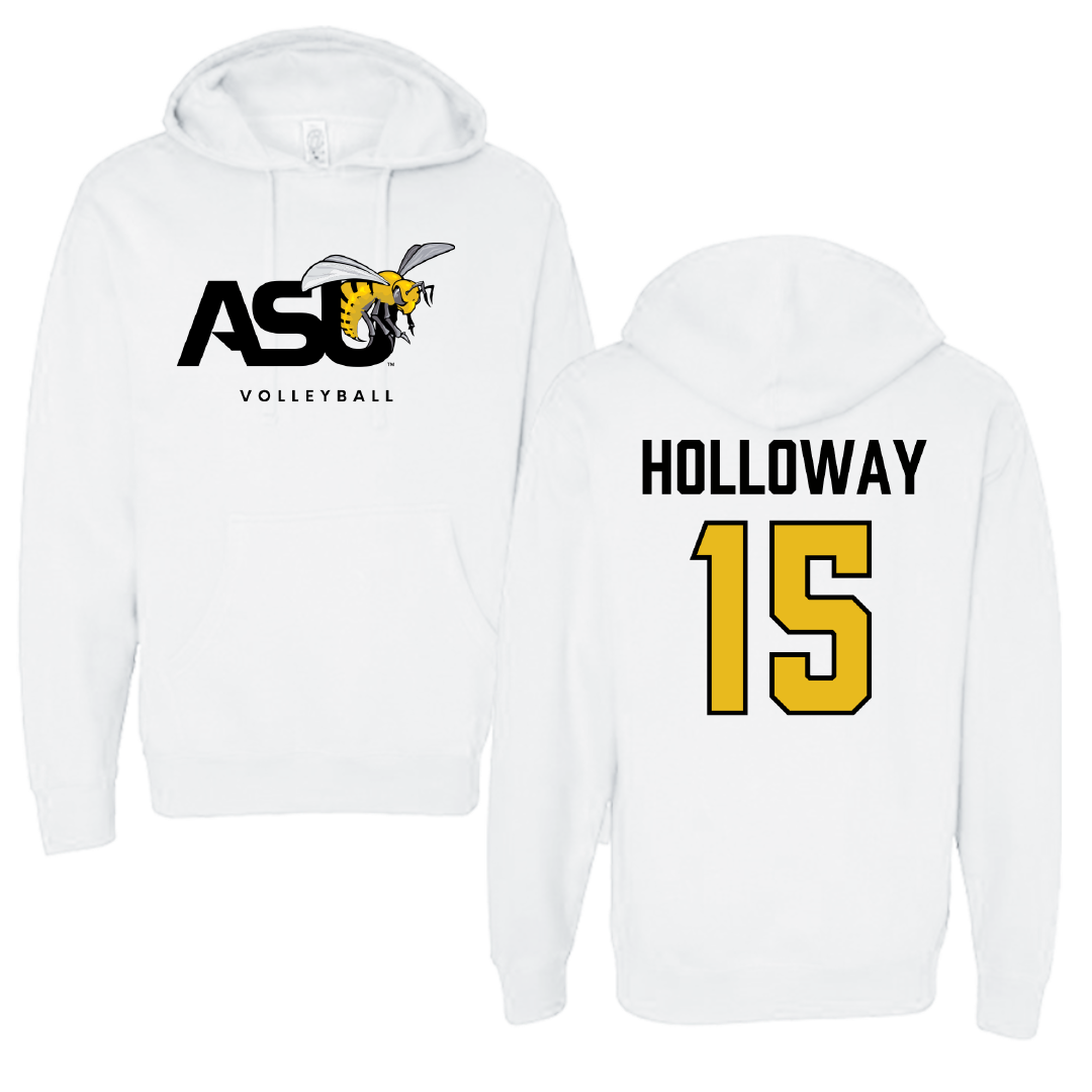 Alabama State University Volleyball (W) White ASU Hoodie - #15 Camille Holloway