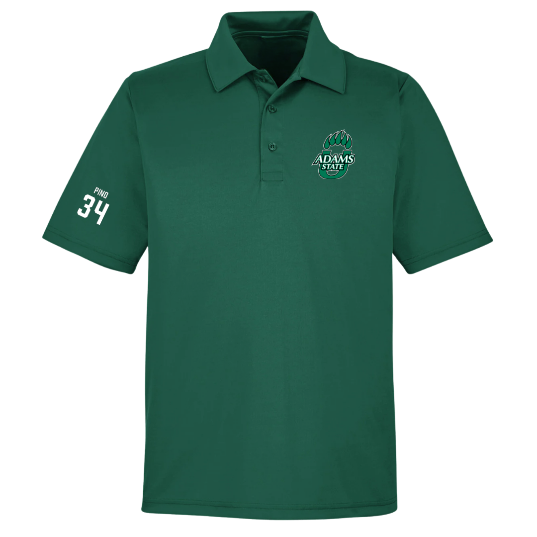 Adams State University Baseball Forest Green Polo - #34 CJ Pino
