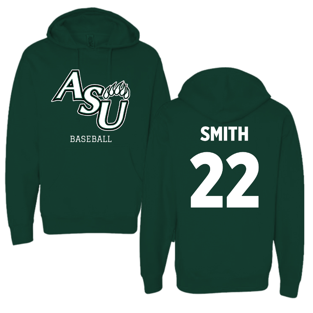 Adams State University Baseball Forest Green Block Hoodie - #22 Tyler Smith