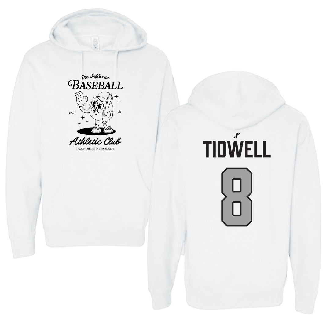 Baseball White Influxer Athletic Club Hoodie - #8 Eli Tidwell