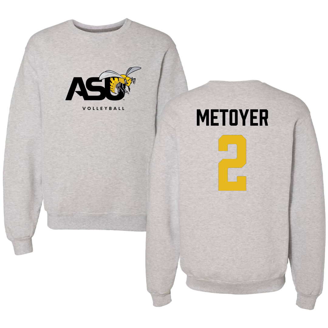 Alabama State University Volleyball (W) Light Gray Crewneck - #2 Brynn Metoyer
