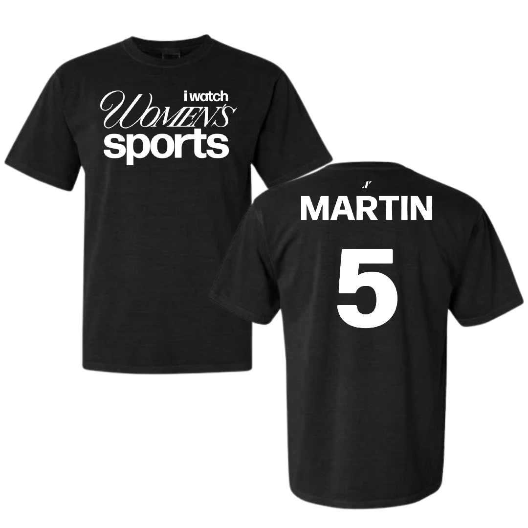 Abilene Christian University Soccer Black WHM Comfort Colors Tee - #5 Hannah Martin