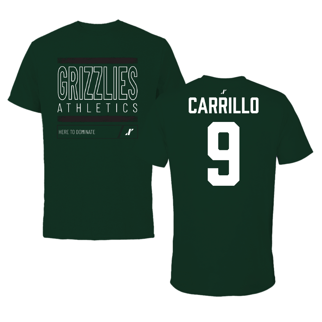 Adams State University Baseball Forest Green Dominate Performance Tee - #9 Macs Carrillo