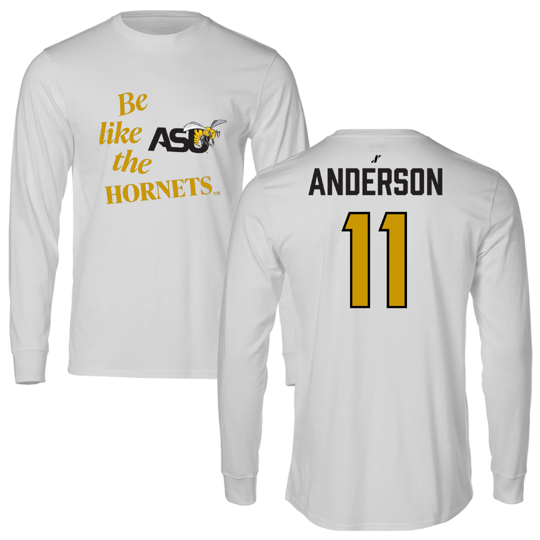 Alabama State University Volleyball (W) Light Gray Be Like Us Performance Long Sleeve - #11 Zoey Anderson