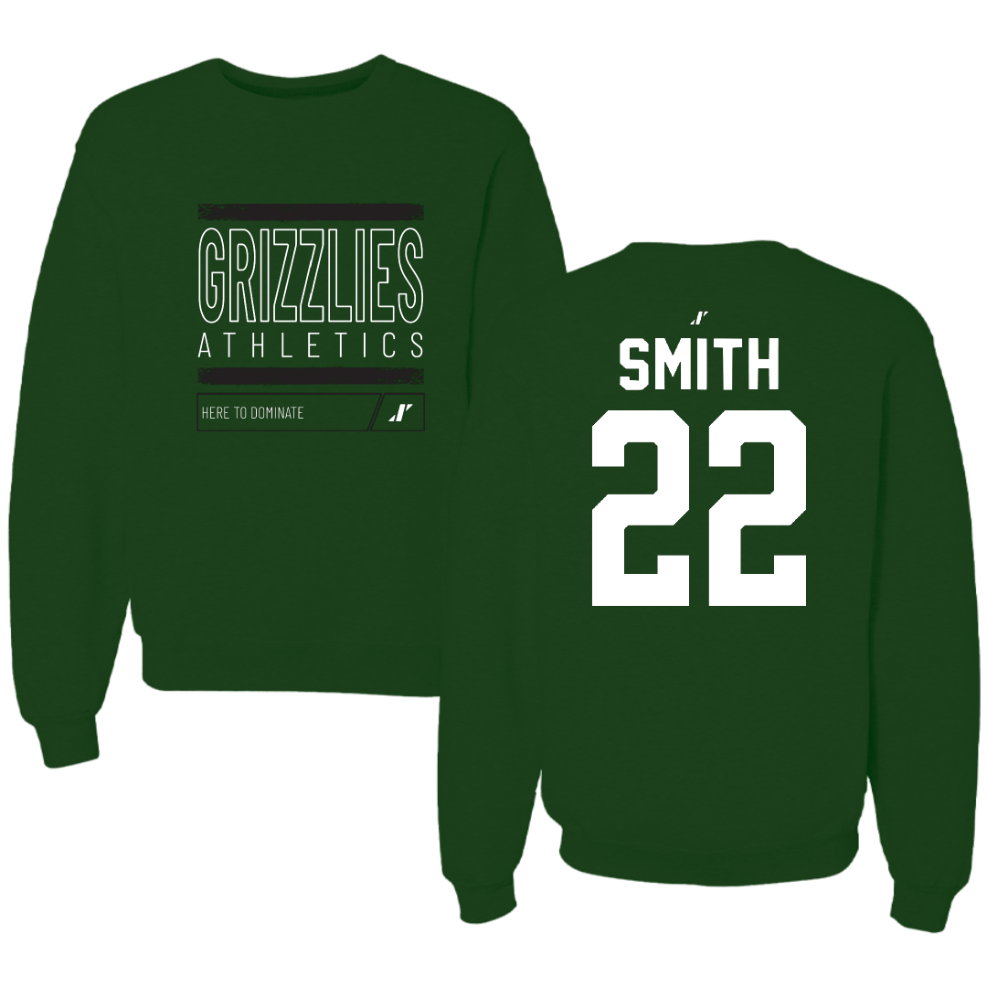 Adams State University Baseball Forest Green Dominate Crewneck - #22 Tyler Smith