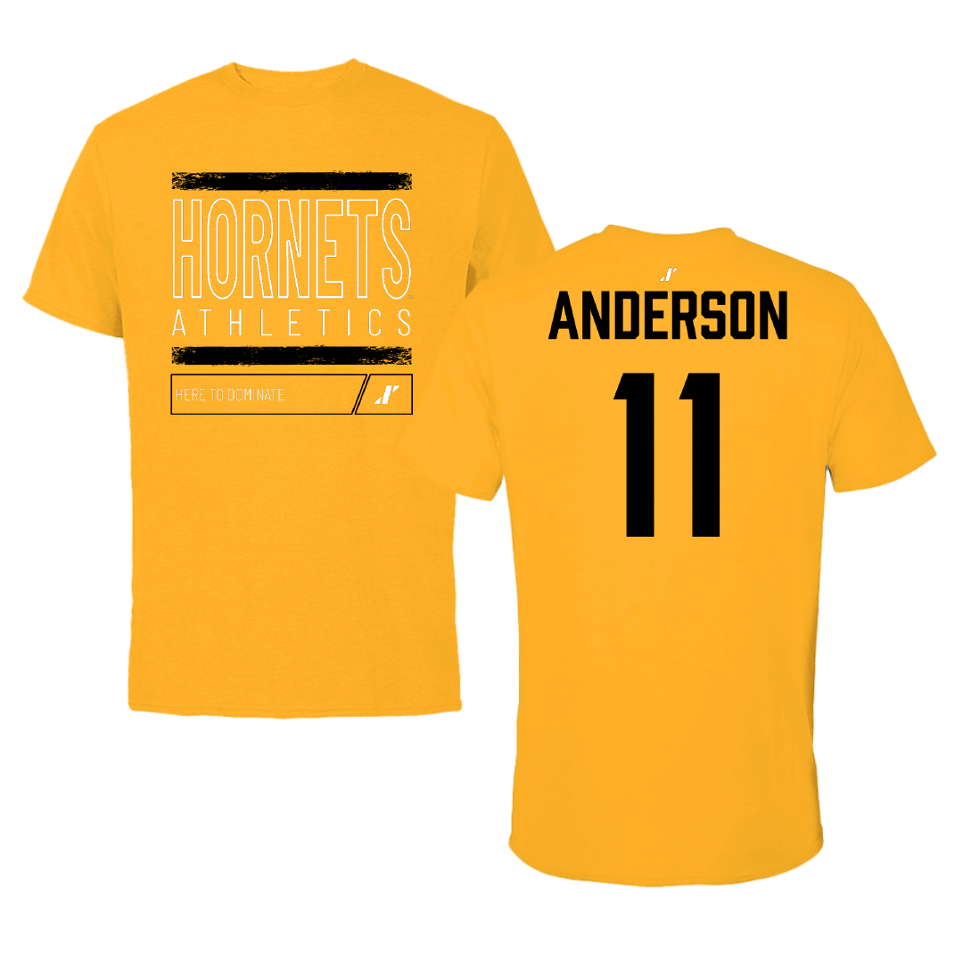 Alabama State University Volleyball (W) Gold Dominate Performance Tee - #11 Zoey Anderson