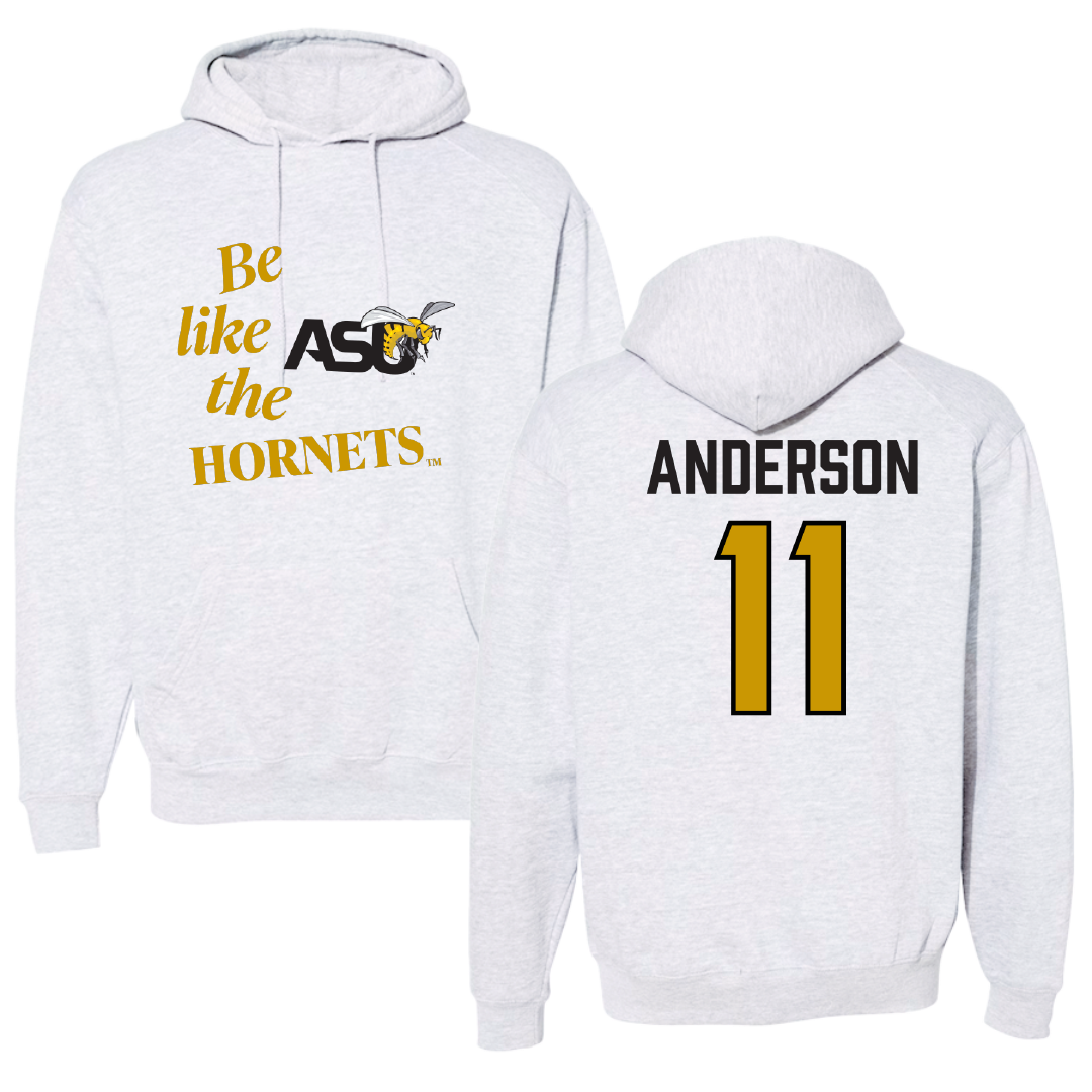Alabama State University Volleyball (W) Light Gray Be Like Us Hoodie - #11 Zoey Anderson