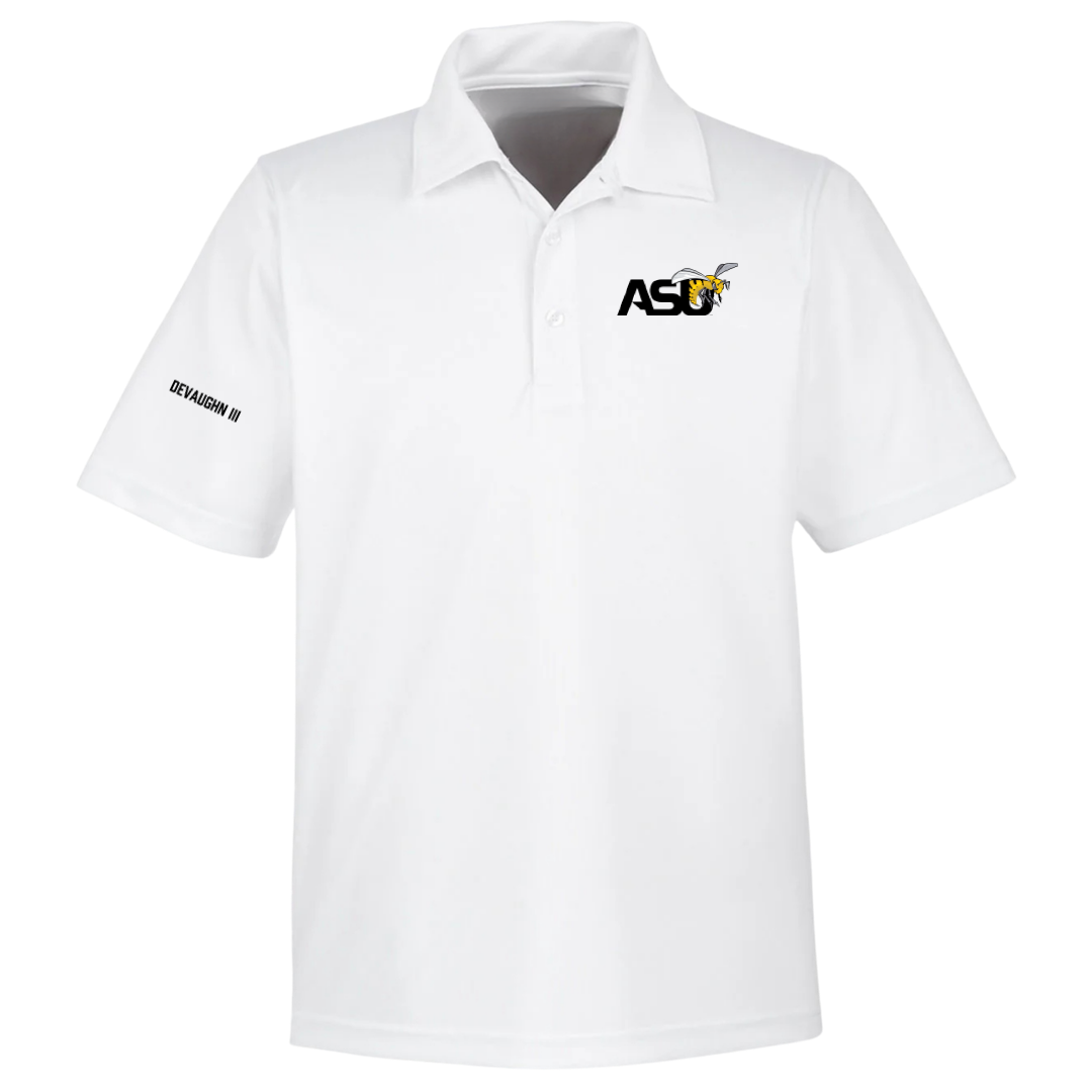 Alabama State University TF and XC White Polo - Vaughn DeVaughn III