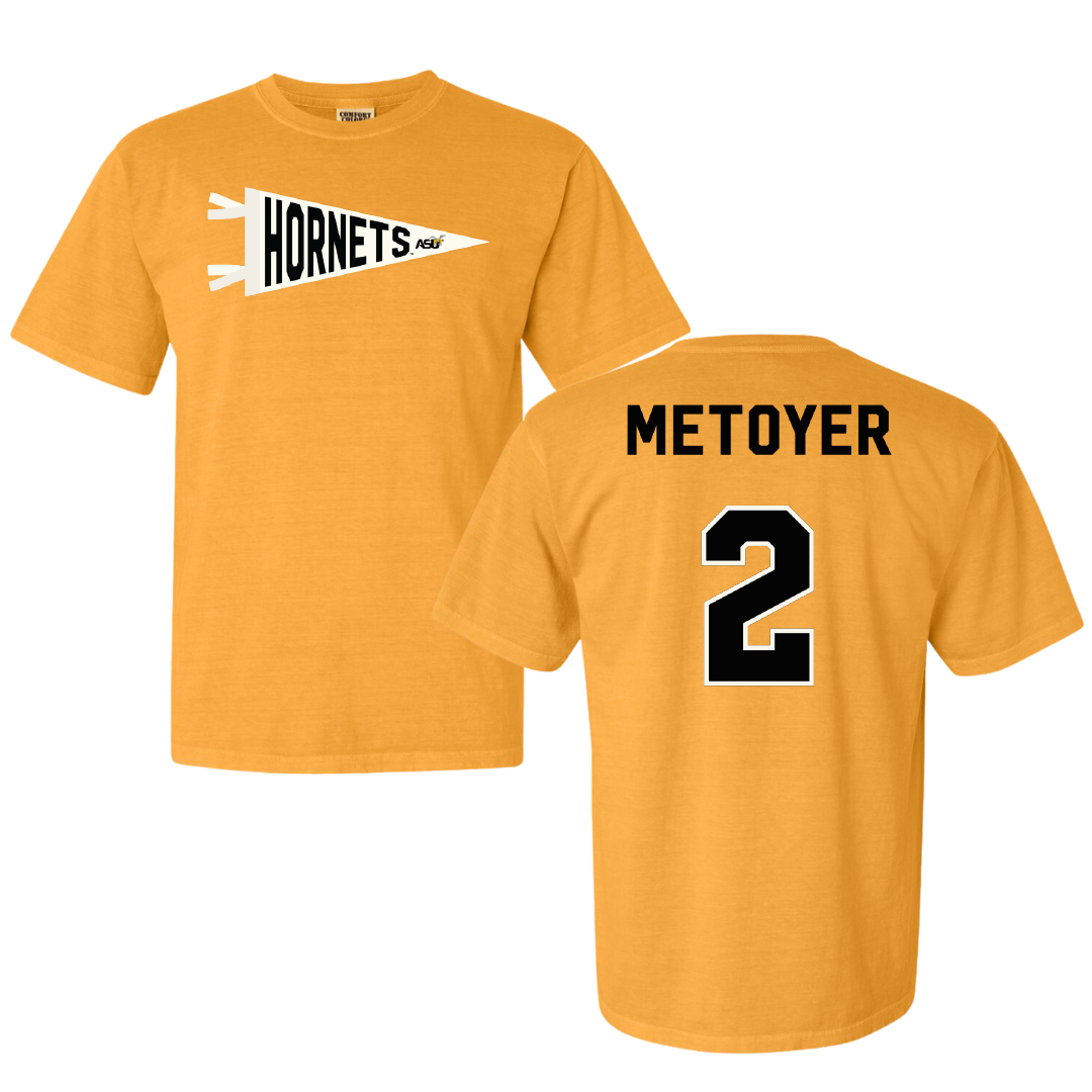Alabama State University Volleyball (W) Gold Pennant Comfort Colors Tee - #2 Brynn Metoyer