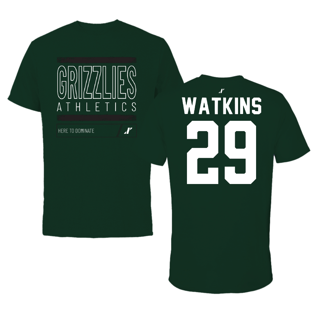 Adams State University Baseball Forest Green Dominate Tee - #29 Braden Watkins
