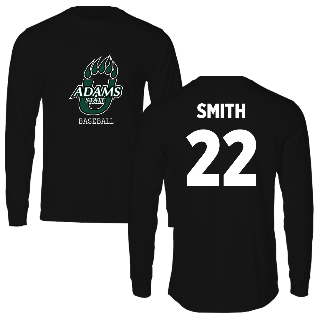 Adams State University Baseball Black State Long Sleeve - #22 Tyler Smith