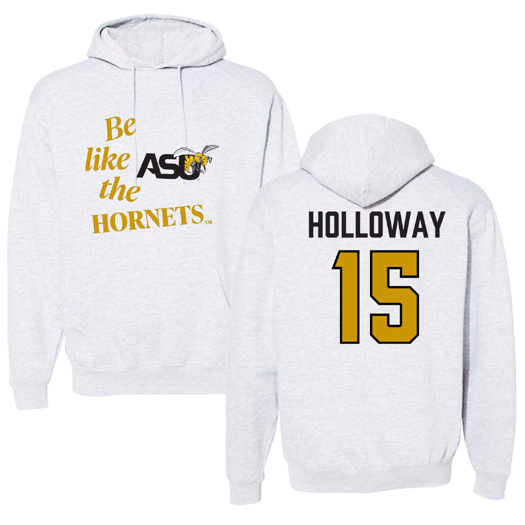 Alabama State University Volleyball (W) Light Gray Be Like Us Hoodie - #15 Camille Holloway