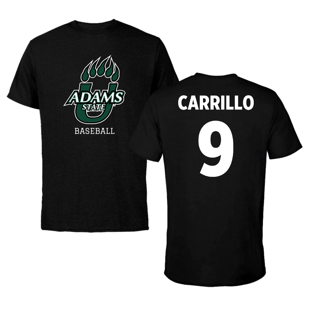 Adams State University Baseball Black State Performance Tee - #9 Macs Carrillo