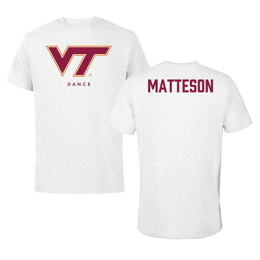 Virginia Tech Dance White Performance Tee - Katelyn Matteson