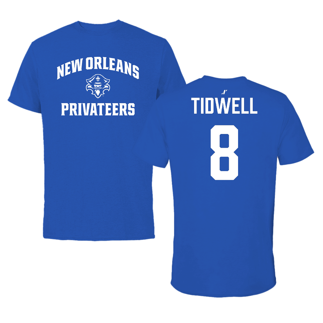 University of New Orleans Baseball Blue General Performance Tee - #8 Eli Tidwell