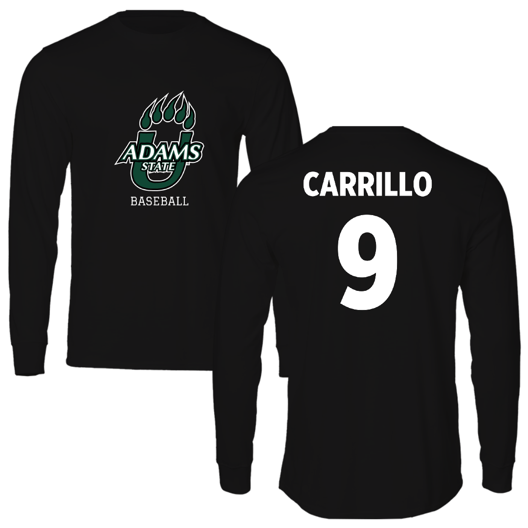 Adams State University Baseball Black State Performance Long Sleeve - #9 Macs Carrillo