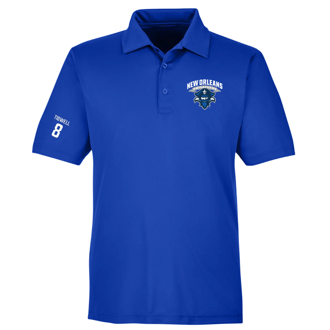 University of New Orleans Baseball Blue Polo - #8 Eli Tidwell