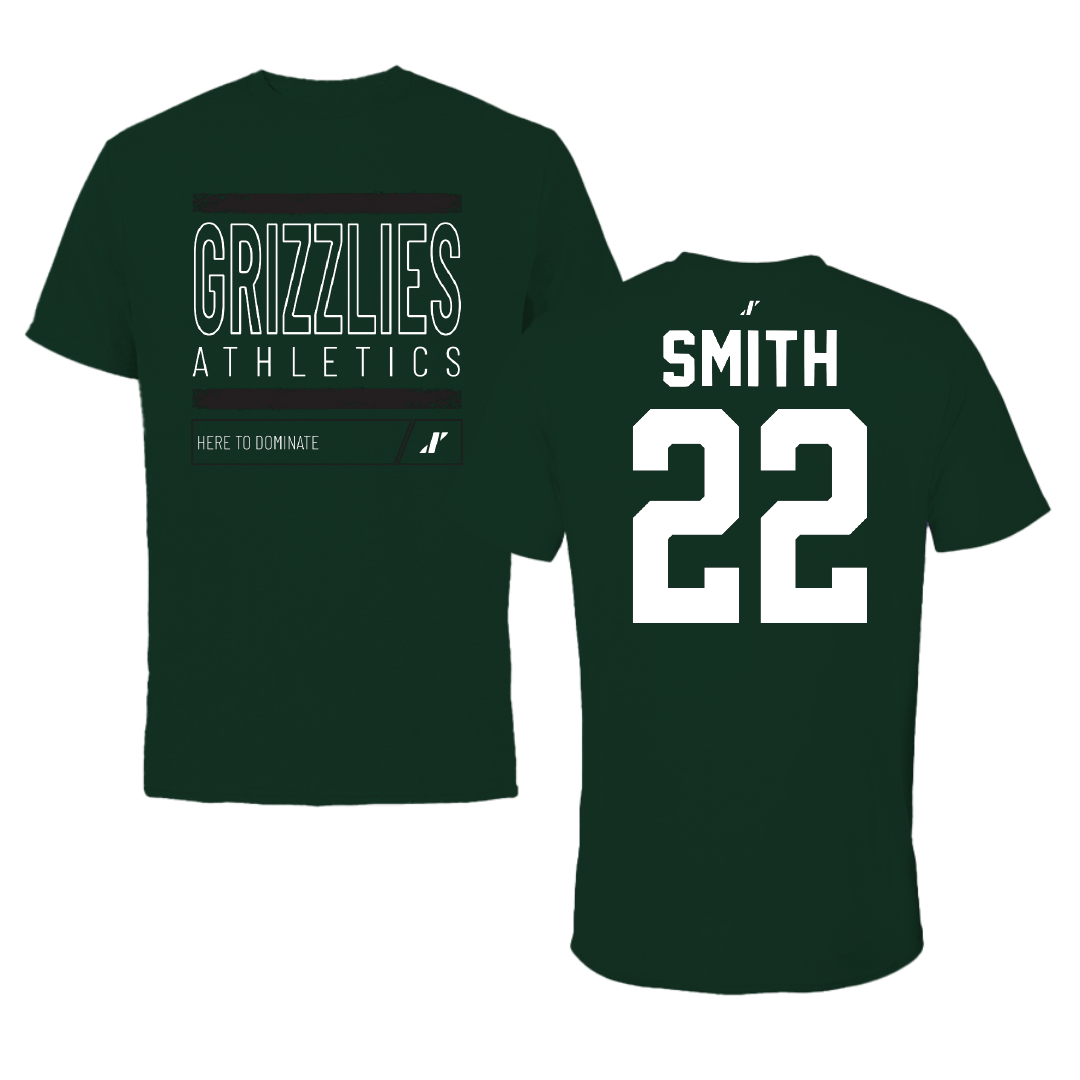 Adams State University Baseball Forest Green Dominate Performance Tee - #22 Tyler Smith