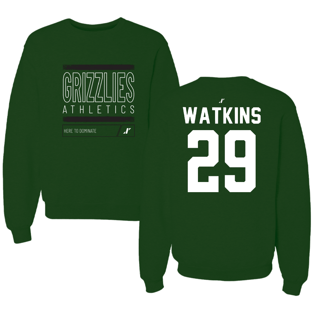 Adams State University Baseball Forest Green Dominate Crewneck - #29 Braden Watkins