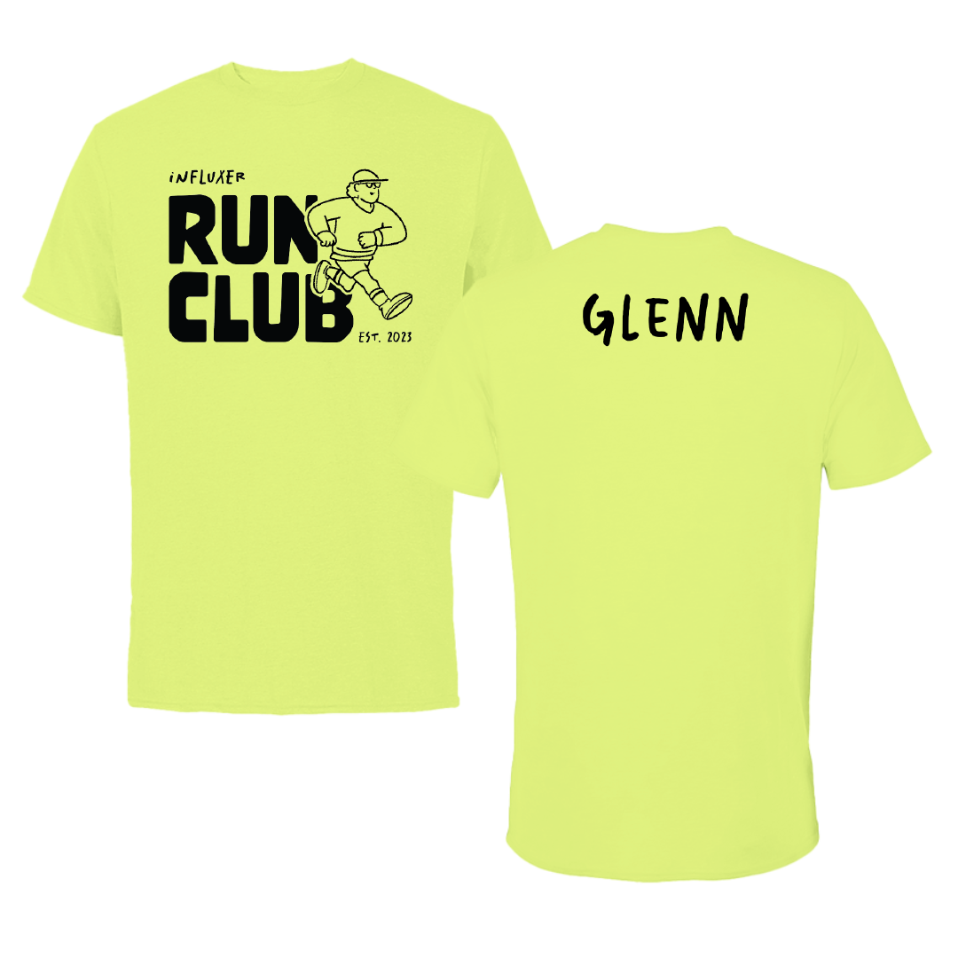 Abilene Christian University TF and XC Safety Yellow Influxer Run Club Tee - Sterling Glenn