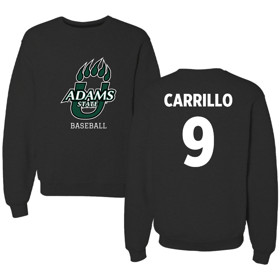 Adams State University Baseball Black State Crewneck - #9 Macs Carrillo