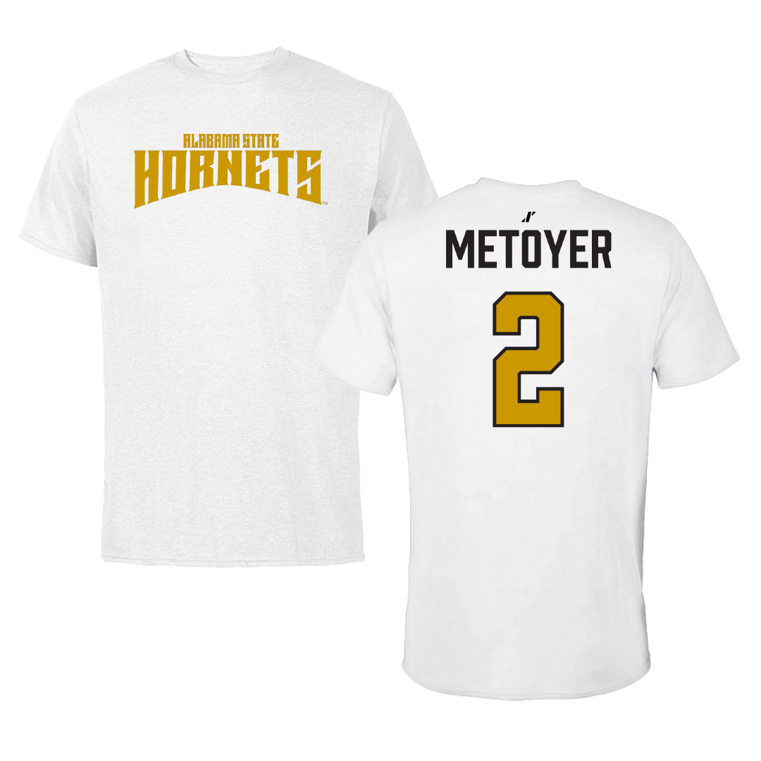 Alabama State University Volleyball (W) White Classic Performance Tee - #2 Brynn Metoyer
