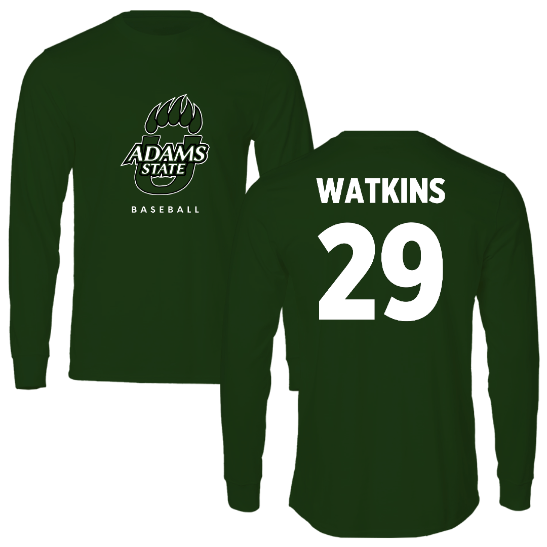 Adams State University Baseball Forest Green Long Sleeve - #29 Braden Watkins