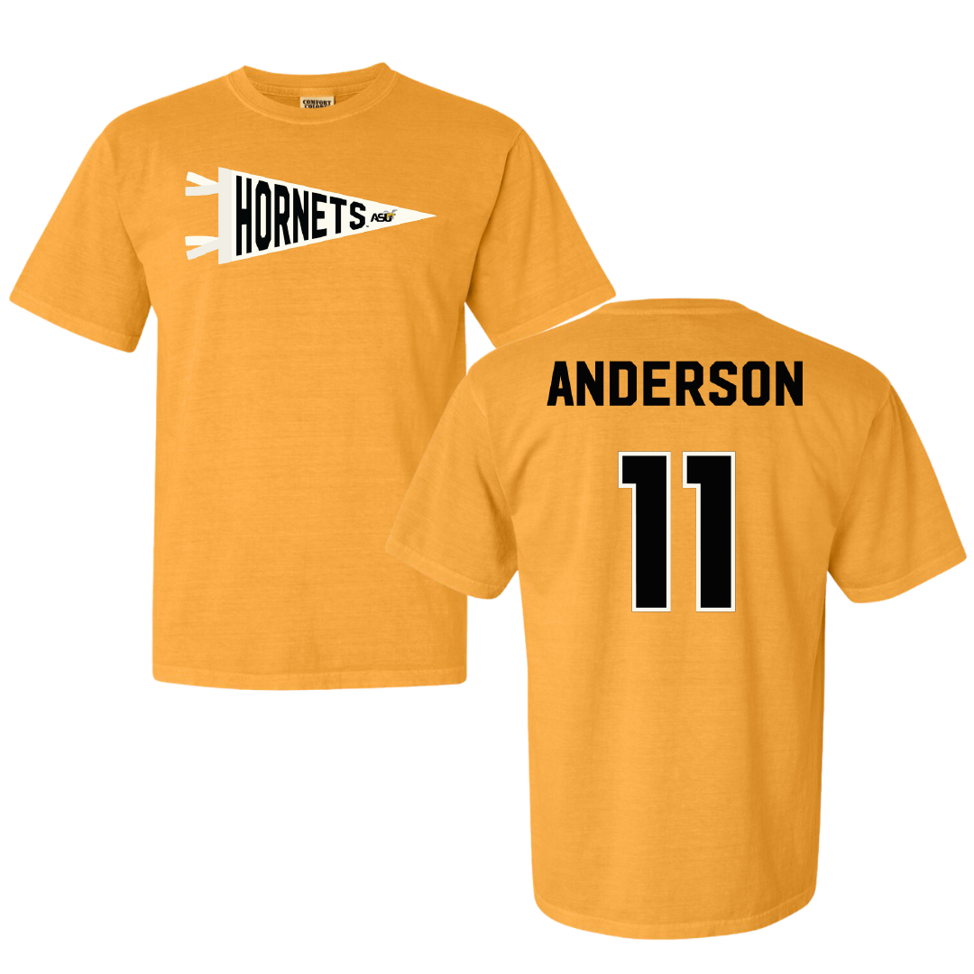 Alabama State University Volleyball (W) Gold Pennant Comfort Colors Tee - #11 Zoey Anderson
