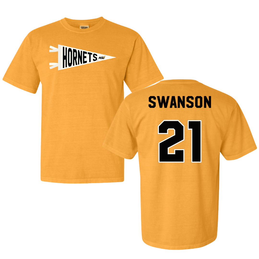 Alabama State University Volleyball (W) Gold Pennant Comfort Colors Tee - #21 Breanna Swanson