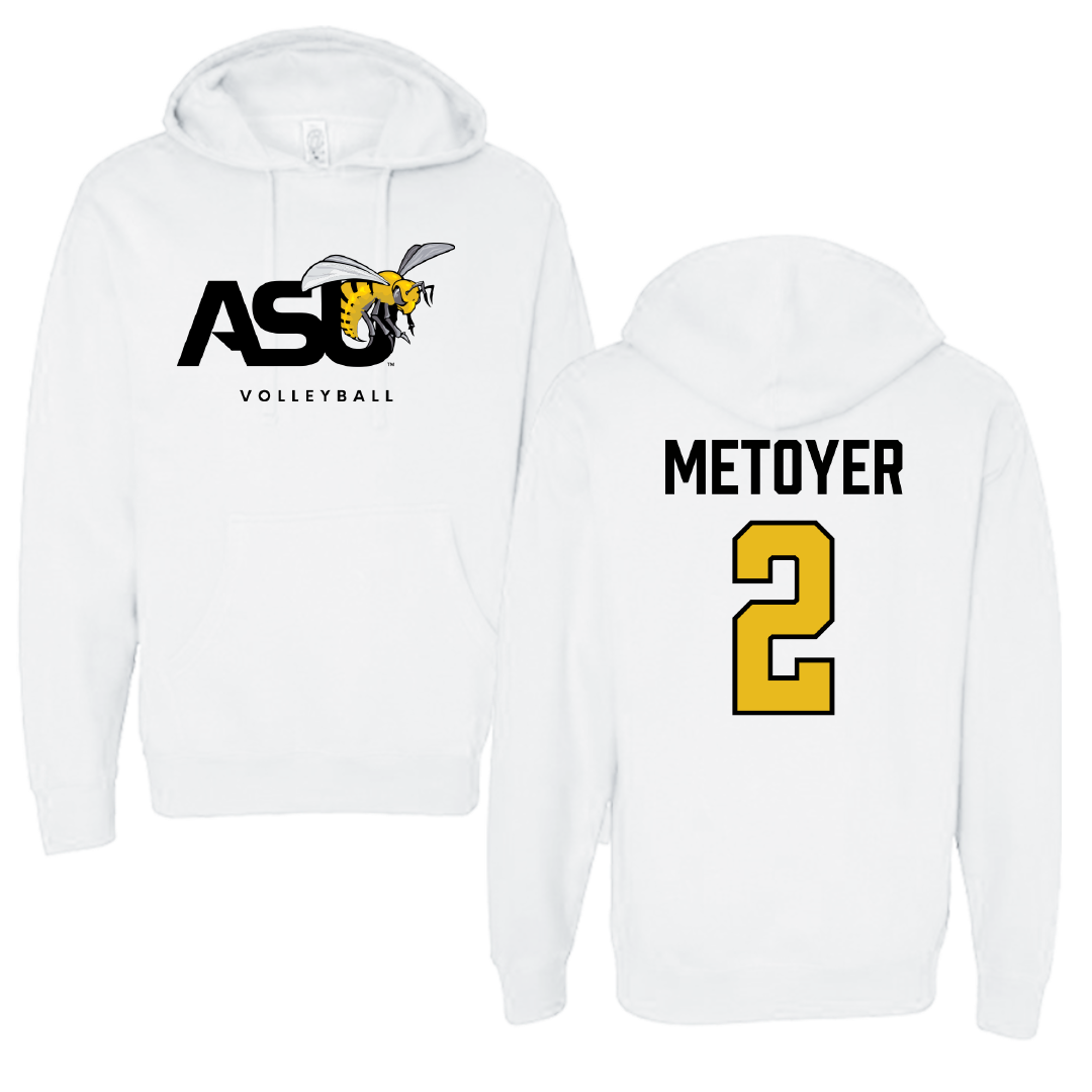 Alabama State University Volleyball (W) White ASU Hoodie - #2 Brynn Metoyer