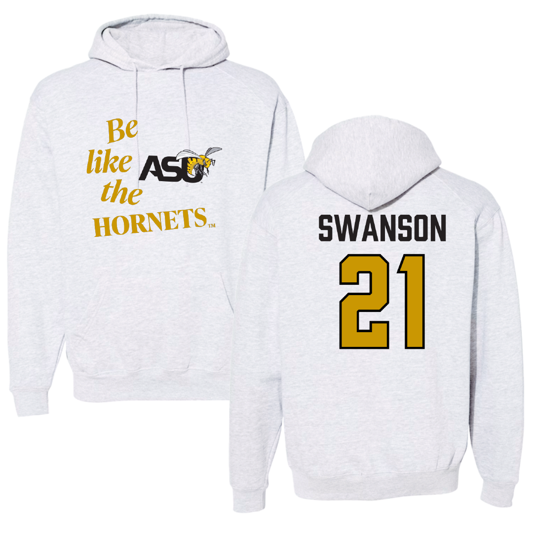 Alabama State University Volleyball (W) Light Gray Be Like Us Hoodie - #21 Breanna Swanson