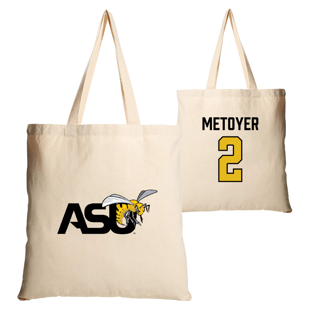 Alabama State University Volleyball (W) Tan Canvas Tote Bag - #2 Brynn Metoyer
